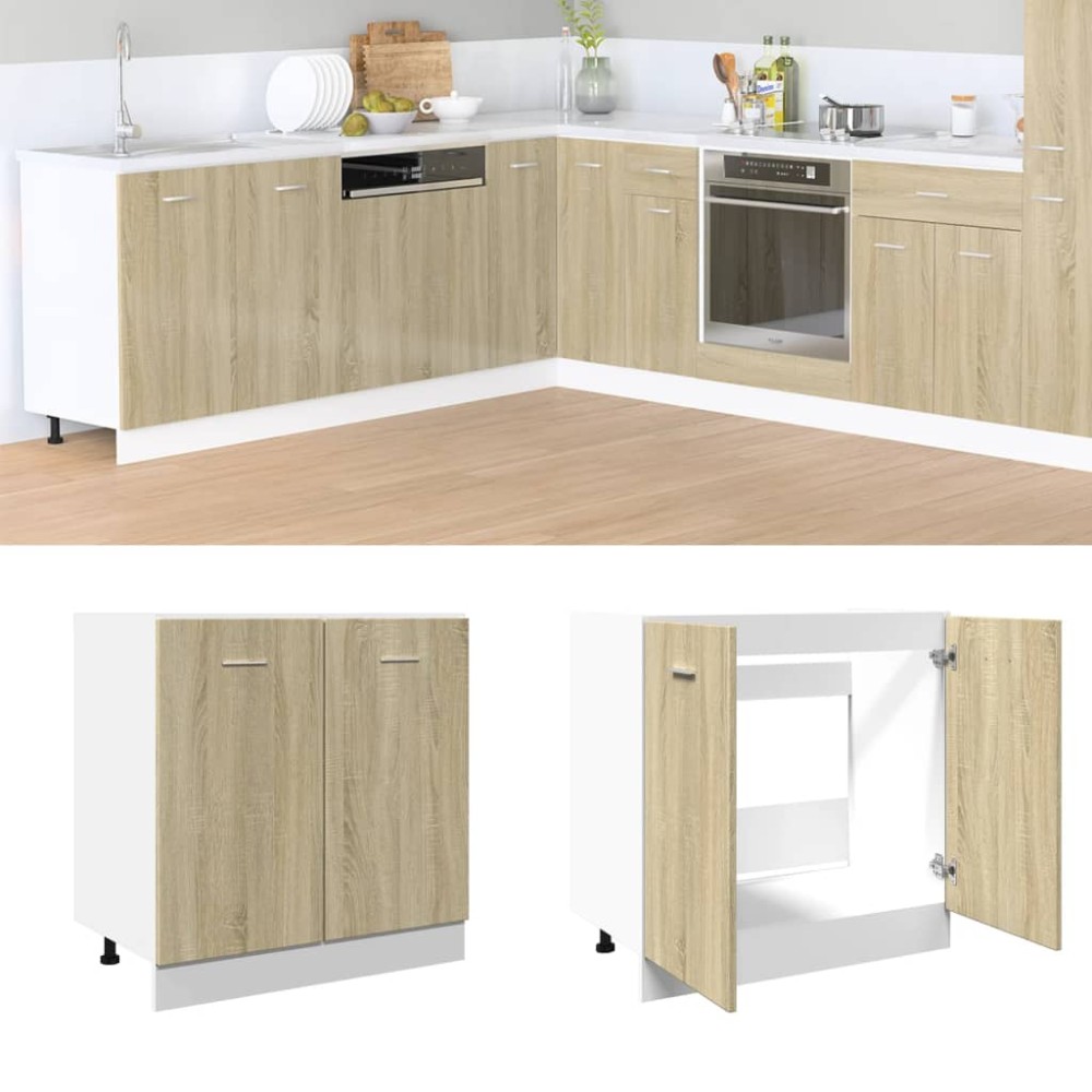 vidaXL Κάτω Ντουλάπι Lyon Sonoma Δρυς 80x46x81,5cm Επεξ. Ξύλο