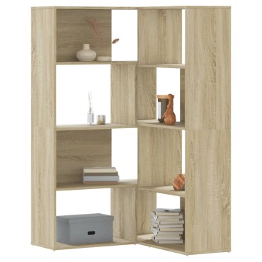 vidaXL Βιβλιοθήκη Γωνιακή 4 Επ. Sonoma Δρυς 85x85x140cm Επεξ. Ξύλο 1 τεμ.