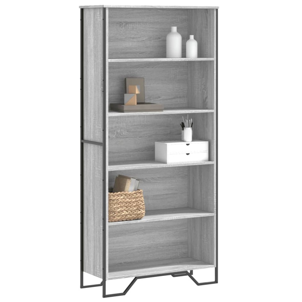 vidaXL Βιβλιοθήκη Γκρι Sonoma 80x31x169cm από Επεξεργασμένο Ξύλο 1 τεμ.
