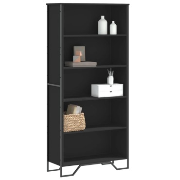vidaXL Βιβλιοθήκη Μαύρη 80x31x169cm από Επεξεργασμένο Ξύλο 1 τεμ.