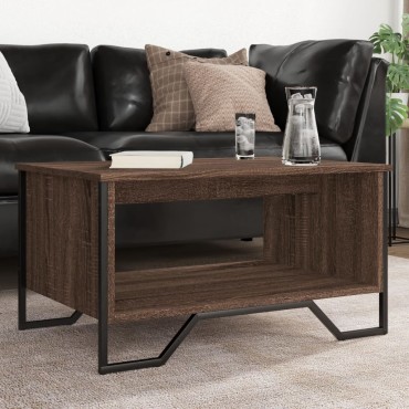 vidaXL Τραπεζάκι Σαλονιού Καφέ Δρυς 75x51x40cm Επεξεργασμ. Ξύλο 1 τεμ.