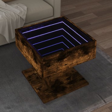 vidaXL Τραπεζάκι Σαλονιού με LED Δρυς 50x50x45cm Επεξεργασμένο Ξύλο 1 τεμ.