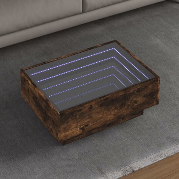 vidaXL Τραπεζάκι Σαλονιού με LED Δρυς 70x50x30cm Επεξεργασμένο Ξύλο 1 τεμ.