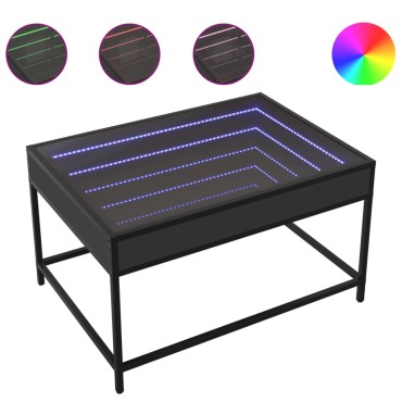 vidaXL Τραπεζάκι Σαλονιού Infinity LED Μαύρο 70x50x41cm 1 τεμ.