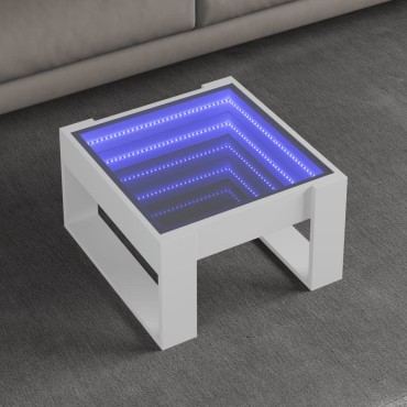 vidaXL Τραπεζάκι Σαλονιού Infinity LED Λευκό 50x53x30cm 1 τεμ.