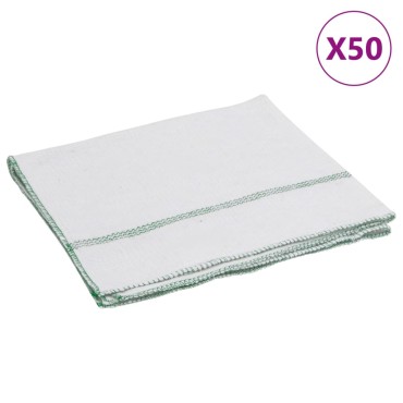 vidaXL Πανιά καθαρισμού 50 Τεμ. Λευκά με Πράσινες Ρίγες 50 x 60 εκ.