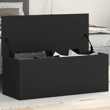 vidaXL Κουτί Αποθήκευσης Μαύρο 90x35x35cm Επεξεργασμένο Ξύλο 1 τεμ.