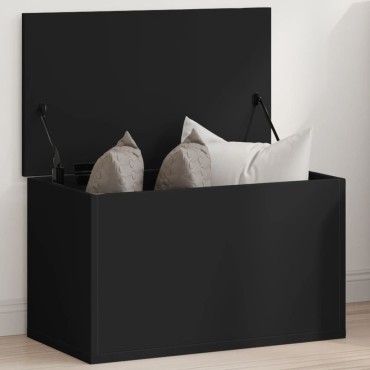 vidaXL Κουτί Αποθήκευσης Μαύρο 60x35x35cm Επεξεργασμένο Ξύλο 1 τεμ.