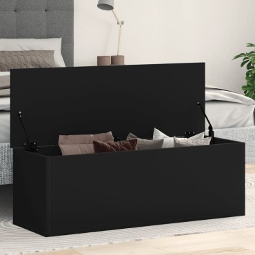 vidaXL Κουτί Αποθήκευσης Μαύρο 102x35x35cm Επεξεργασμένο Ξύλο 1 τεμ.