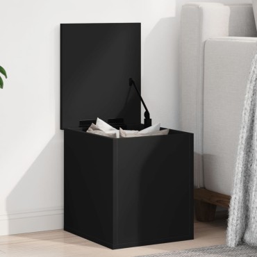 vidaXL Κουτί Αποθήκευσης Μαύρο 30x35x35cm Επεξεργασμένο Ξύλο 1 τεμ.