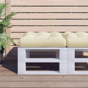 vidaXL Μαξιλάρι Παλέτας Κρεμ 58x58x10cm από Ύφασμα