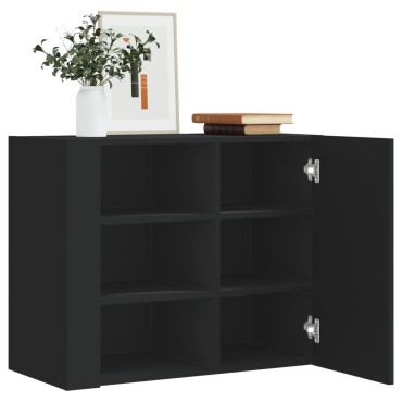 vidaXL Ντουλάπι Τοίχου Μαύρο 75x35x60cm από Επεξεργασμένο Ξύλο 1 τεμ.