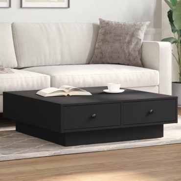vidaXL Τραπεζάκι Σαλονιού Μαύρο 90x90x28cm Επεξεργασμένο Ξύλο 1 τεμ.