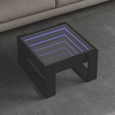 vidaXL Τραπεζάκι Σαλονιού Infinity LED Μαύρο 50x53x30cm 1 τεμ.