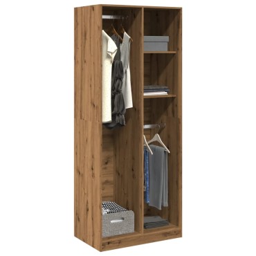 vidaXL Ντουλάπα Αρτισιανή Δρυς 80x50x200cm από Επεξεργασμένο Ξύλο 1 τεμ.