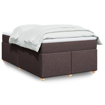 vidaXL Κρεβάτι Boxspring με Στρώμα Σκούρο Καφέ 120x190 εκ Υφασμάτινο