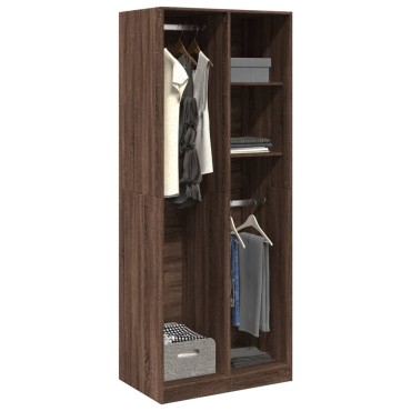 vidaXL Ντουλάπα Καφέ Δρυς 80x50x200cm από Επεξεργασμένο Ξύλο 1 τεμ.