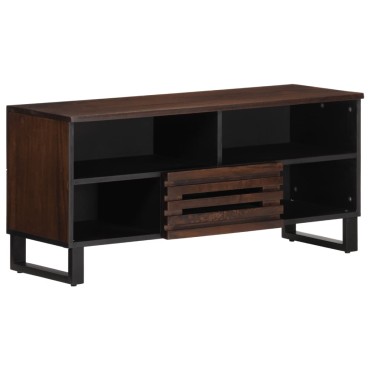 vidaXL Έπιπλο Τηλεόρασης Καφέ 100x34x46cm Μασίφ Ξύλο Μάνγκο 1 τεμ.