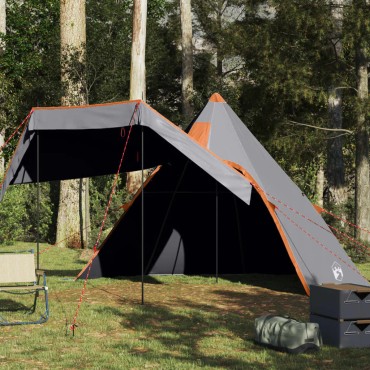 vidaXL Σκηνή Κάμπινγκ Tipi 5 Ατόμων Αδιάβροχη Γκρι