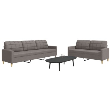 vidaXL Σετ Καναπέ 2 τεμ. Taupe Υφασμάτινο 157x77x80cm  Διθέσιος Τριθέσιος