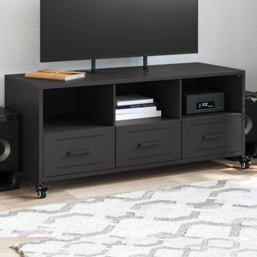 vidaXL Έπιπλο Τηλεόρασης Μαύρο 100,5x39x43,5cm Ατσάλι