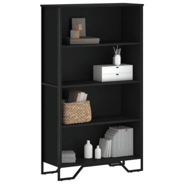 vidaXL Βιβλιοθήκη Μαύρη 80x31x137,5cm από Επεξεργασμένο Ξύλο 1 τεμ.