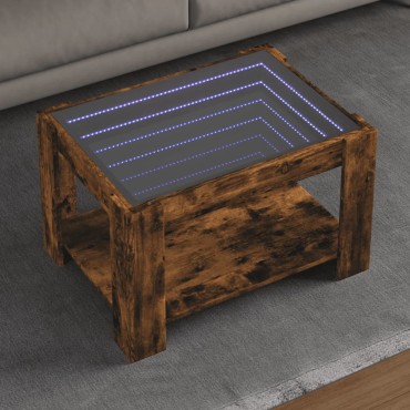 vidaXL Τραπεζάκι Σαλονιού με LED Δρυς 73x53x45cm Επεξεργασμένο Ξύλο 1 τεμ.