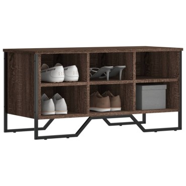 vidaXL Παπουτσοθήκη Καφέ Δρυς 90x38x45,5cm από Επεξεργ. Ξύλο