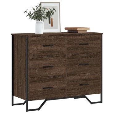vidaXL Συρταριέρα Καφέ Δρυς 91x35,5x74,5cm από Επεξεργ. Ξύλο 1 τεμ.