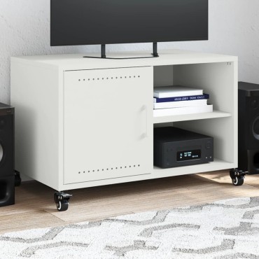 vidaXL Έπιπλο Τηλεόρασης Λευκό 68x39x43,5cm Χάλυβας