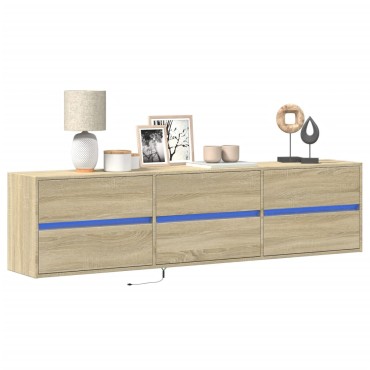 vidaXL Έπιπλο Τοίχου Τηλεόρασης με LED Sonoma Δρυς 180x31x45cm