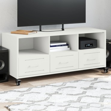 vidaXL Έπιπλο Τηλεόρασης Λευκό 100,5x39x43,5cm Ατσάλι