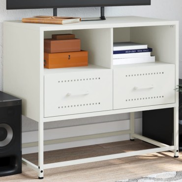 vidaXL Έπιπλο Τηλεόρασης Λευκό 68x39x60,5cm από Χάλυβα