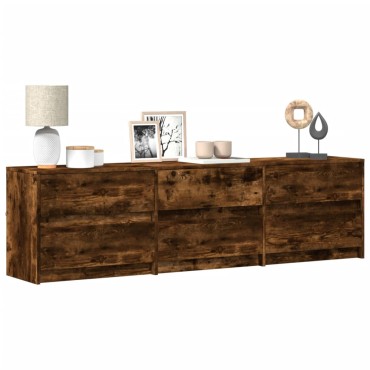 vidaXL Έπιπλο Τηλεόρασης με LED Καπνιστή Δρυς 180x34x50cm Επεξ. Ξύλο