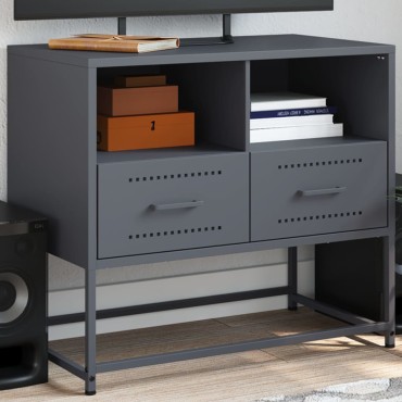 vidaXL Έπιπλο Τηλεόρασης Ανθρακί 68x39x60,5cm από Χάλυβα