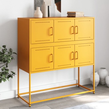 vidaXL Ντουλάπι Μουσταρδί 100,5x39x107cm από Ατσάλι 1 τεμ.