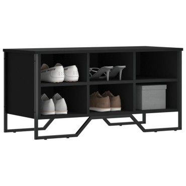 vidaXL Παπουτσοθήκη Μαύρο 90x38x45,5cm από Επεξεργασμένο Ξύλο