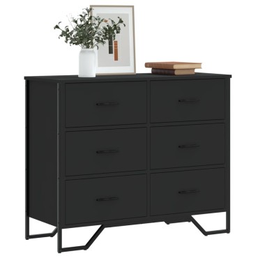 vidaXL Συρταριέρα Μαύρη 91x35,5x74,5cm από Επεξεργασμένο Ξύλο 1 τεμ.