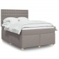 vidaXL Κρεβάτι Boxspring με Στρώμα Taupe 140x200 εκ. Υφασμάτινο
