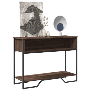 vidaXL Τραπέζι Κονσόλα Καφέ Δρυς 100x35x74,5cm Επεξεργασμένο Ξύλο 1 τεμ.