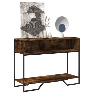 vidaXL Τραπέζι Κονσόλα Καπνιστή Δρυς 100x35x74,5cm Επεξεργασμένο Ξύλο 1 τεμ.