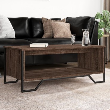 vidaXL Τραπεζάκι Σαλονιού Καφέ Δρυς 100x51x40cm Επεξεργασμ. Ξύλο 1 τεμ.