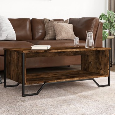 vidaXL Τραπεζάκι Σαλονιού Καπνιστή Δρυς 100x51x40cm Επεξεργασμ. Ξύλο 1 τεμ.