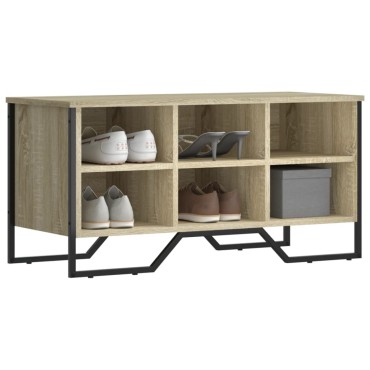 vidaXL Παπουτσοθήκη Sonoma Δρυς 90x38x45,5cm από Επεξεργασμένο Ξύλο