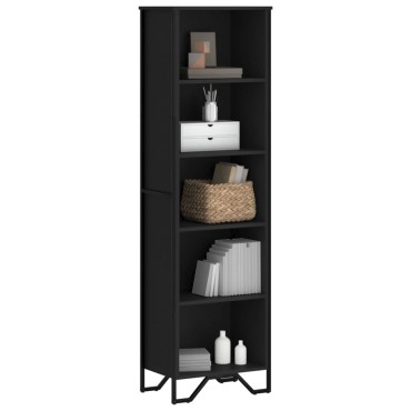 vidaXL Βιβλιοθήκη Μαύρη 50x31x169cm από Επεξεργασμένο Ξύλο 1 τεμ.