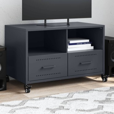 vidaXL Έπιπλο Τηλεόρασης Μαύρο 68x39x43,5cm Χάλυβας