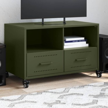 vidaXL Έπιπλο Τηλεόρασης Πράσινο Λαδί 68x39x43,5cm από Ατσάλι
