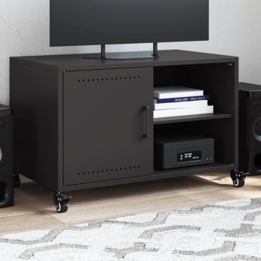 vidaXL Έπιπλο Τηλεόρασης Μαύρο 68x39x43,5cm Χάλυβας