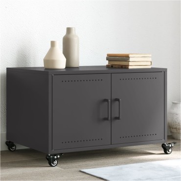vidaXL Τραπεζάκι Σαλονιού Μαύρο 68x50x43,5cm από Ατσάλι 1 τεμ.