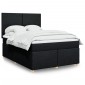 vidaXL Κρεβάτι Boxspring με Στρώμα Μαύρο 140x190cm Υφασμάτινο 1 τεμ. - Μονό